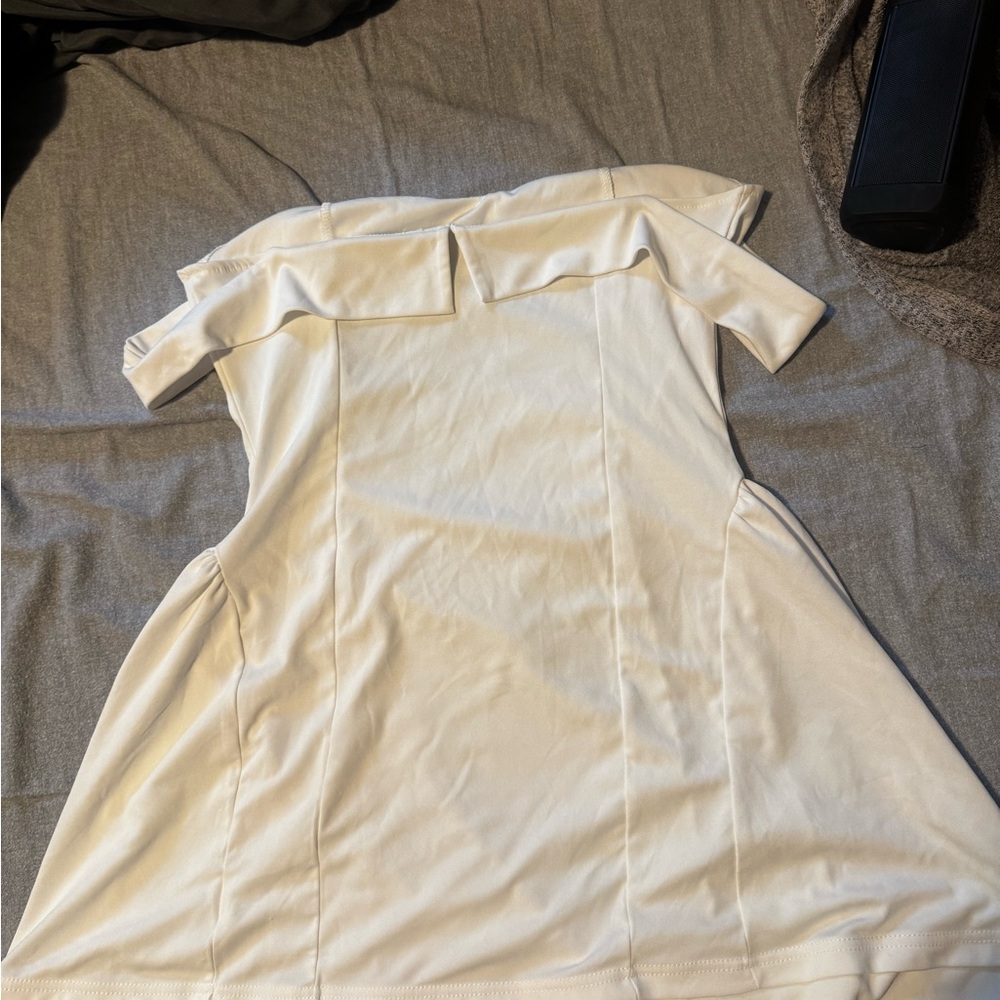 Elegant Off-Shoulder Cream Dress